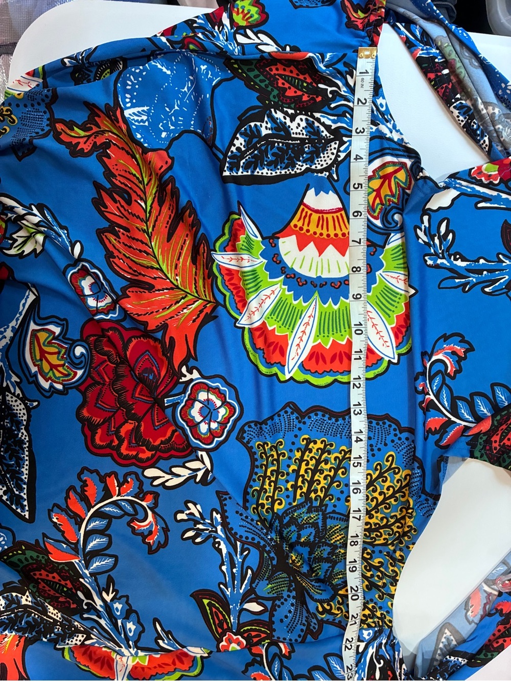 Southern Grace Bright Blue Floral Sleeveless Open-Front Tank - Picture 5 of 5